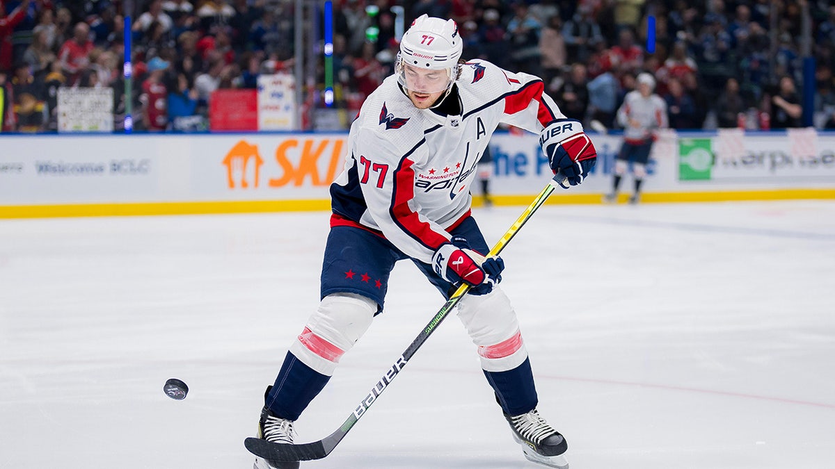 TJ Oshie warms up on ice