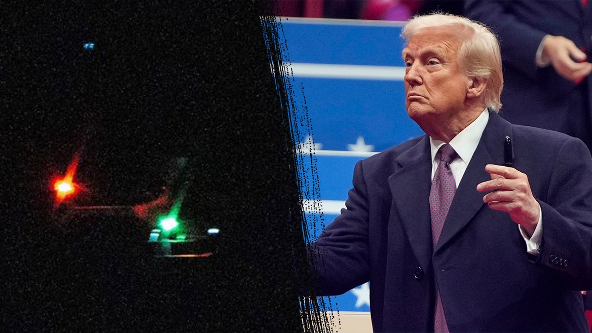 Donald Trump and drones split image