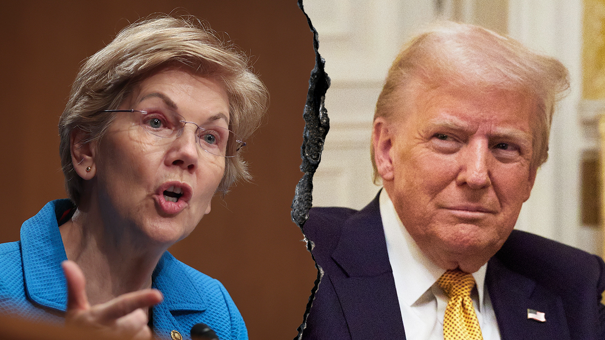 Elizabeth Warren and Donald Trump split