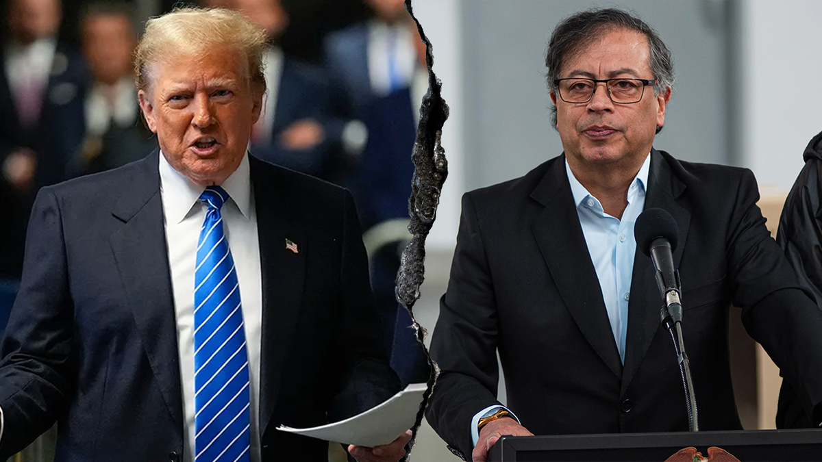 特朗普總統和哥倫比·布魯魯普沃總統哥倫比亞總統的分離