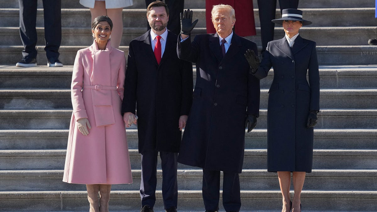 Osha Vance wears a pink coat on the day of the inauguration