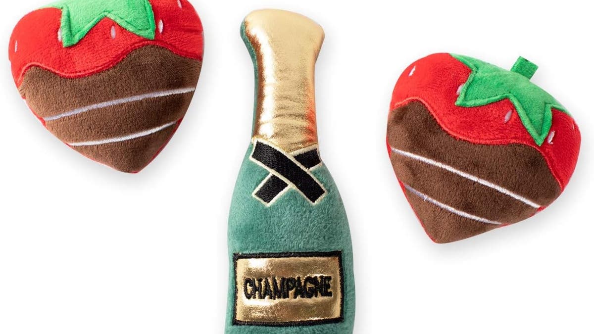 Add the champagne for a special chew toy.