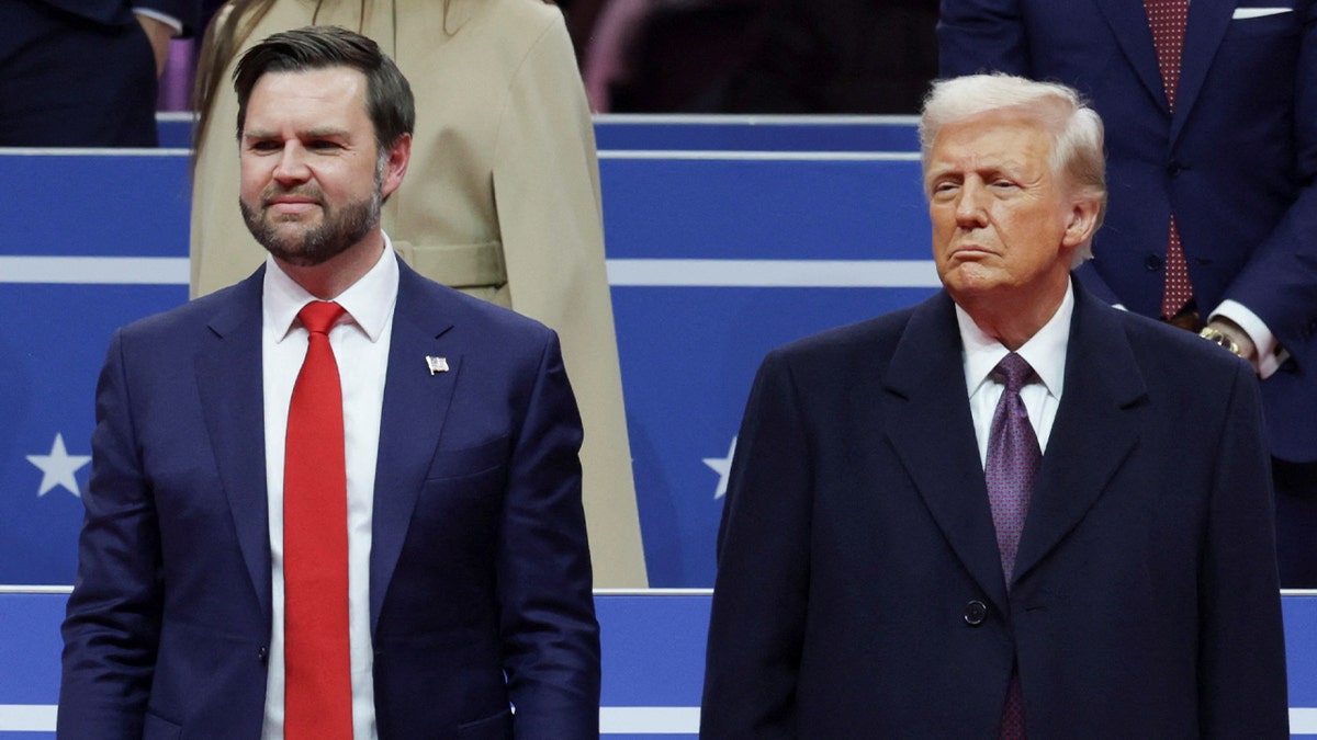 Vice President JD Vance and President Trump review at Inauguration Day rally