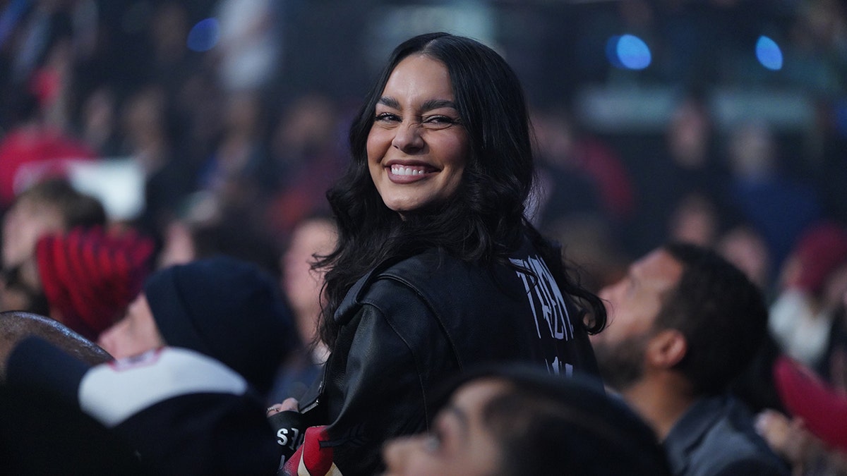 Vanessa Hudgens smiling at WWE Raw event