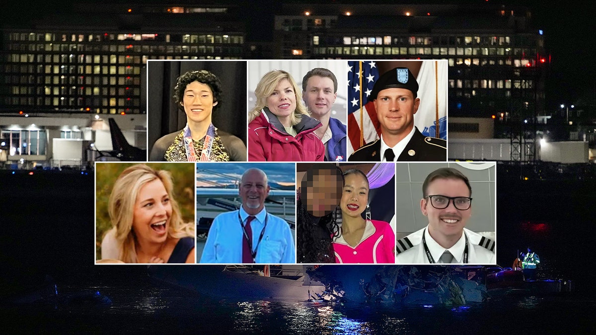 Photos of the victims after the collision of American airline jet aircraft and the US Black Hawk helicopter