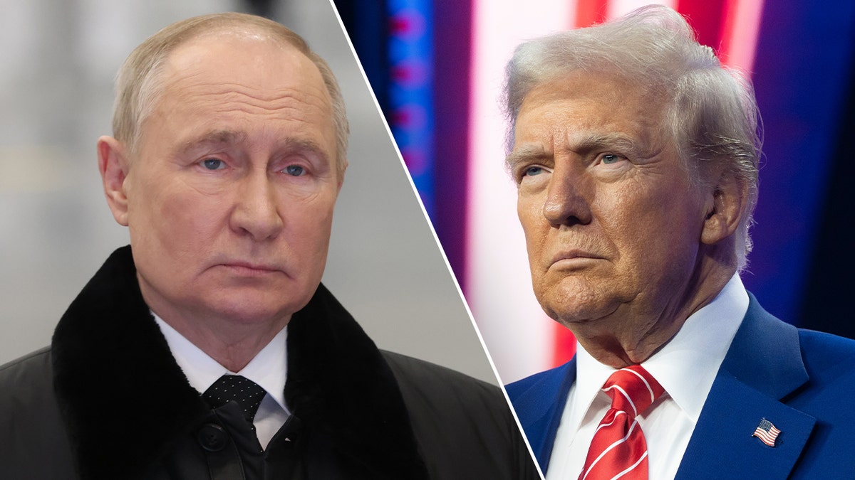 Russische president Vladimir Poetin (links), Amerikaanse president Donald Trump (rechts)