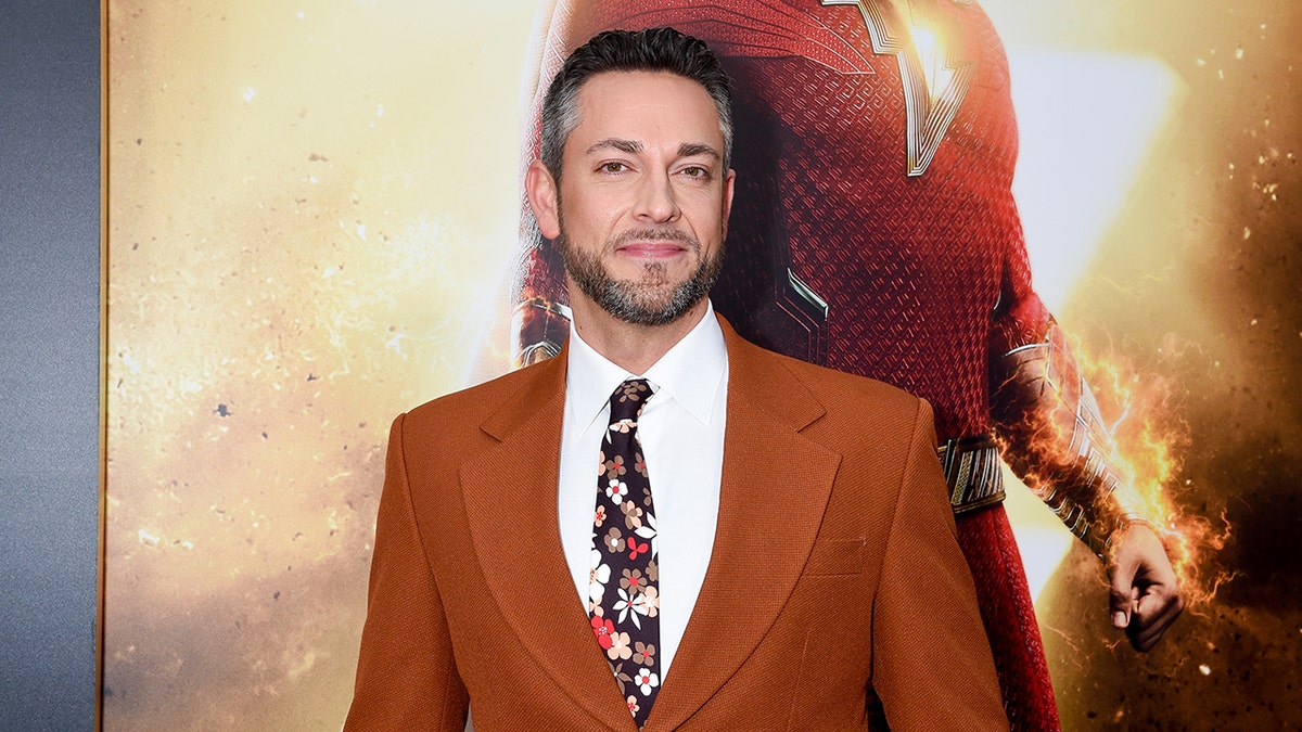 Zachary Levi attends movie premiere "Shazam! wrath of the gods"