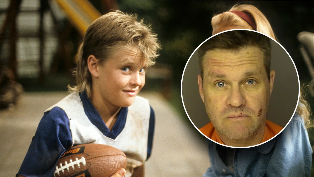 Zachery Ty Bryan in Home Improvement next to a photo of his mugshot