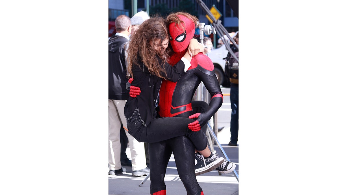 Zendaya and Tom Holland film Spider-Man