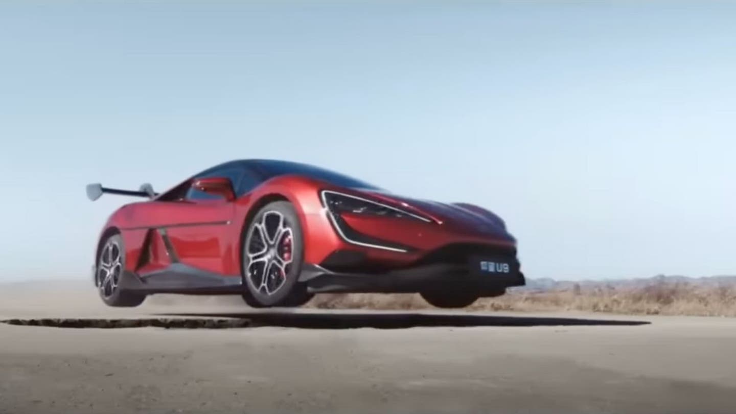 4 chinese electric hypercar can jump over potholes while driving itself