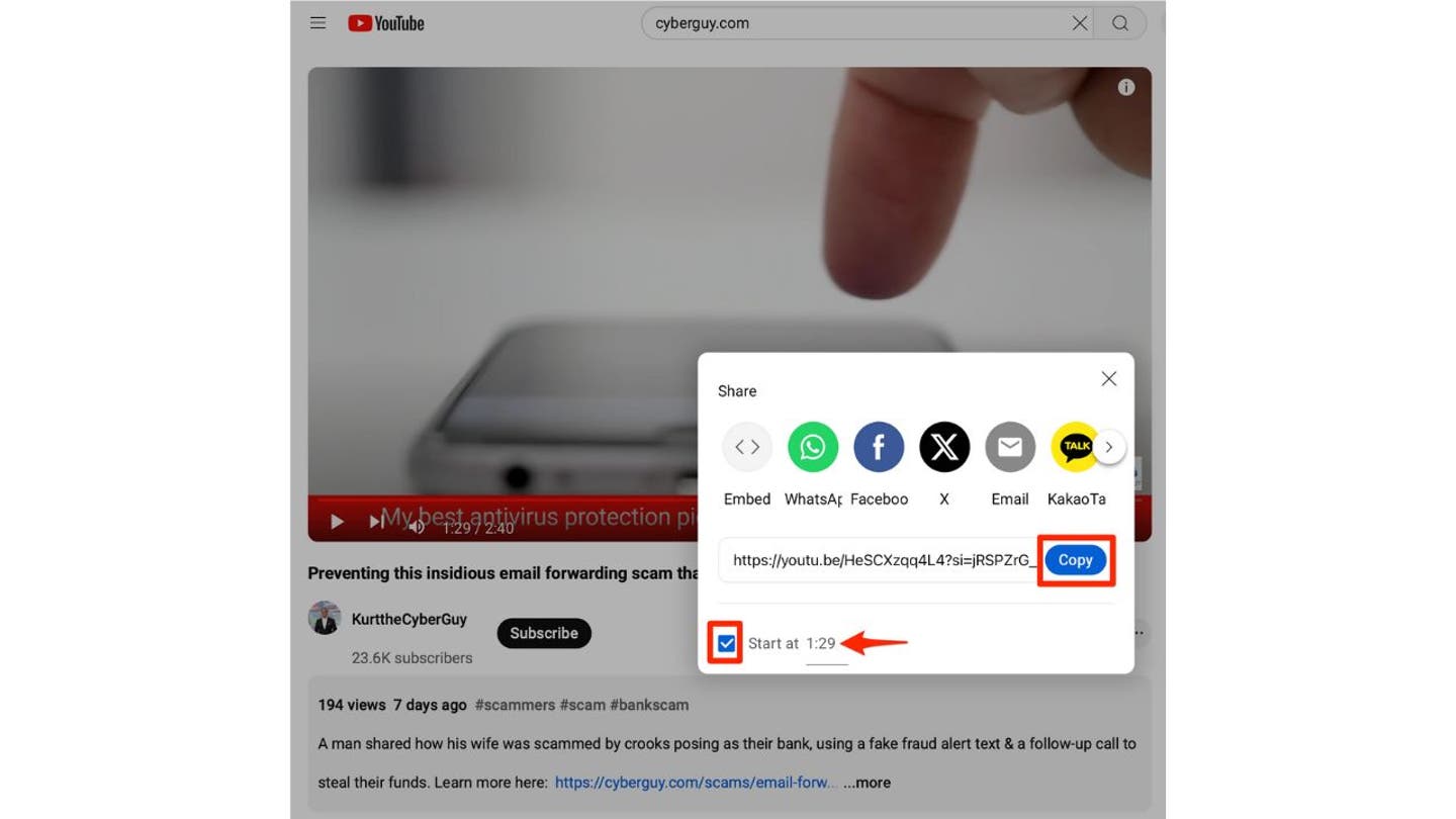 6 how to share a youtube video starting at a specific time