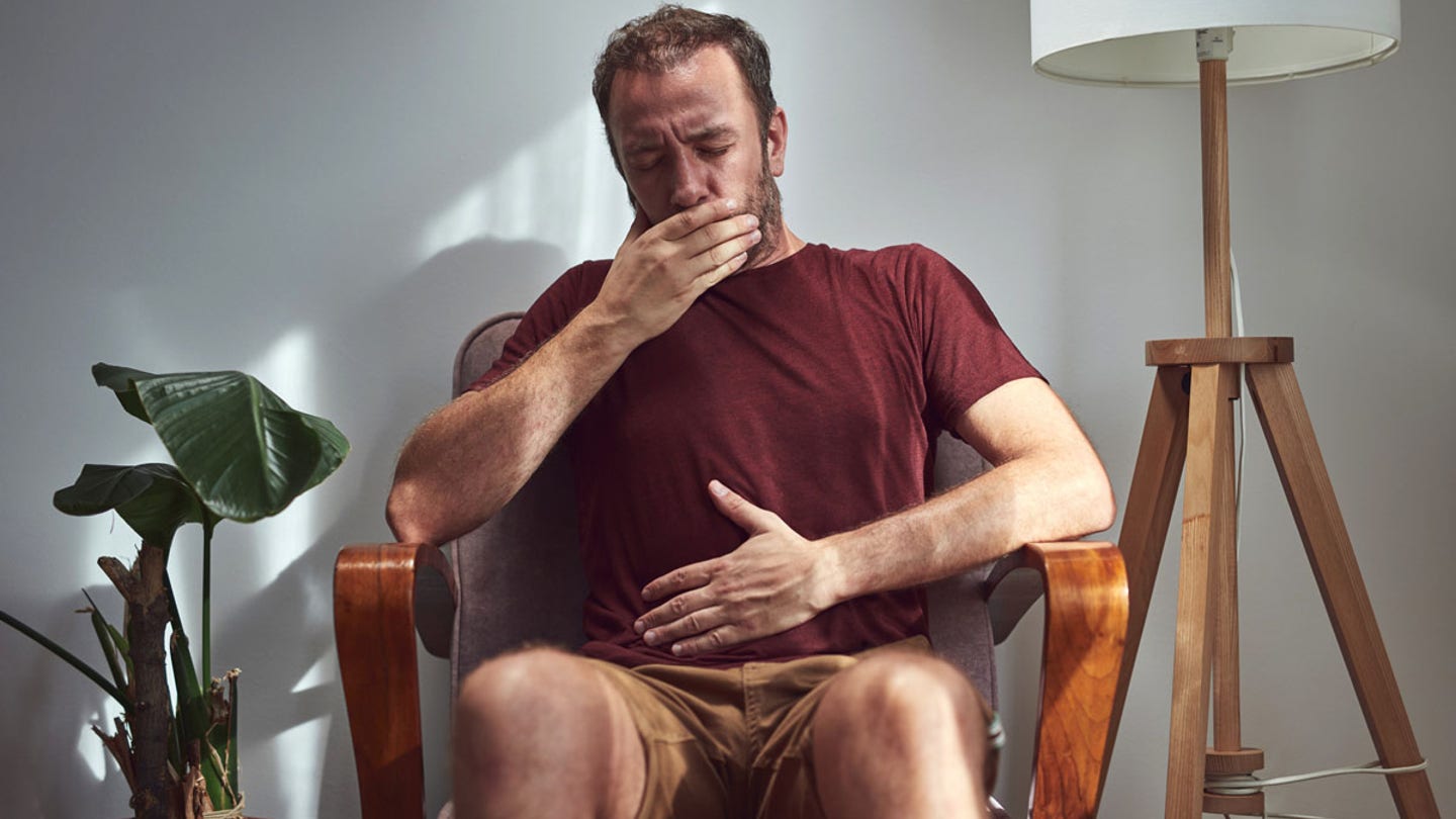 man burping