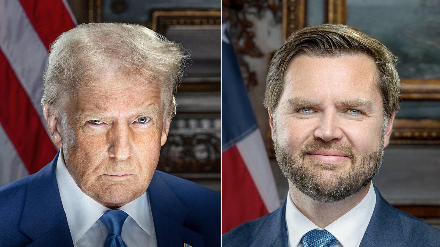 president donald j trump vice president elect jd vance official portraits