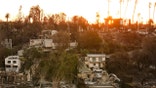 Palisades fire burns during a windstorm on the west side of Los Angeles