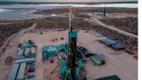A fracking rig extracting oil