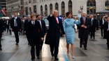 Former President Donald Trump and former first lady Melania Trump walk along the inauguration day parade route on Pennsylvania Avenue ahead of his first term. Trump is preparing for his second Inauguration Day this year, for which he has racked in record-high fundraising numbers.