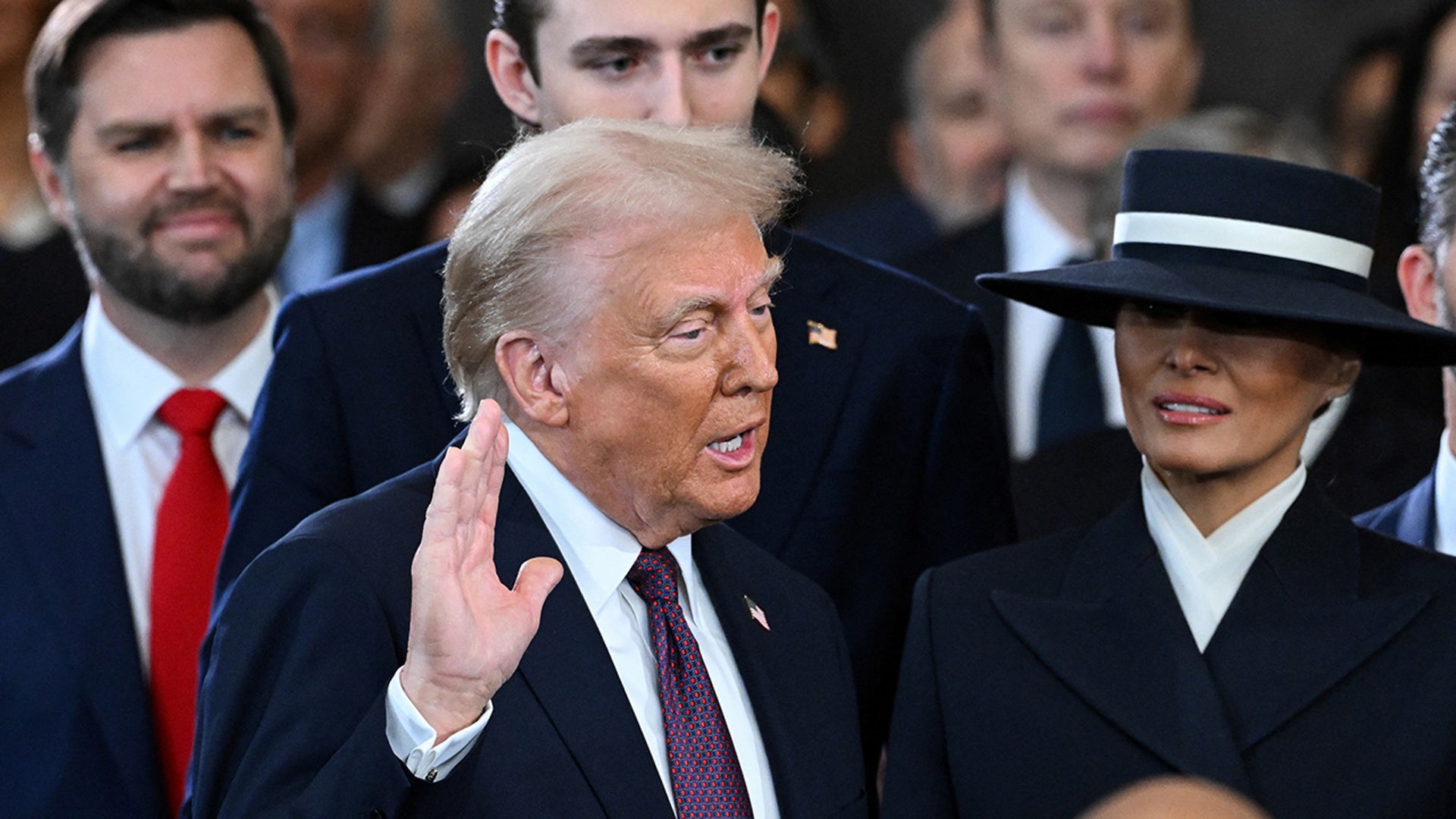 Donald Trump is sworn in as the 47th US President in the US Capitol Rotunda