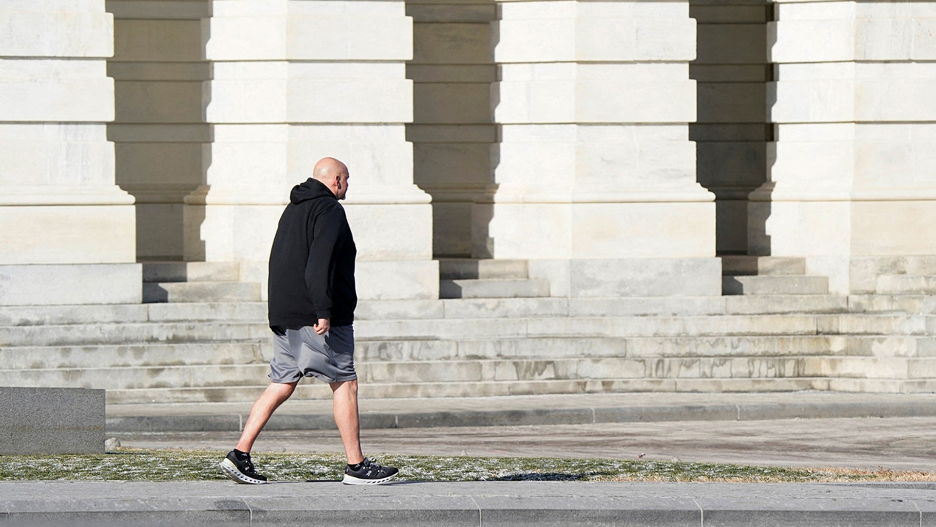 Mark Fetterman seen walking in shorts on the day of Donald Trump's Inauguration