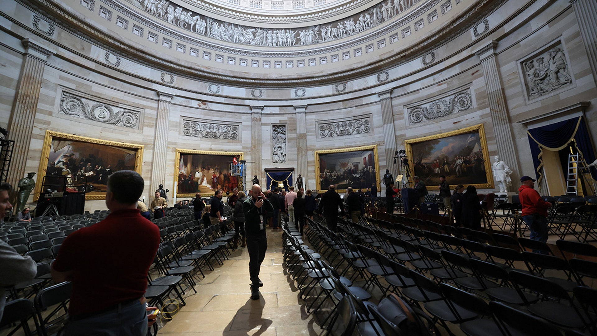 The Rotunda is prepared for the inauguration of U.S. president-elect Donald Trump