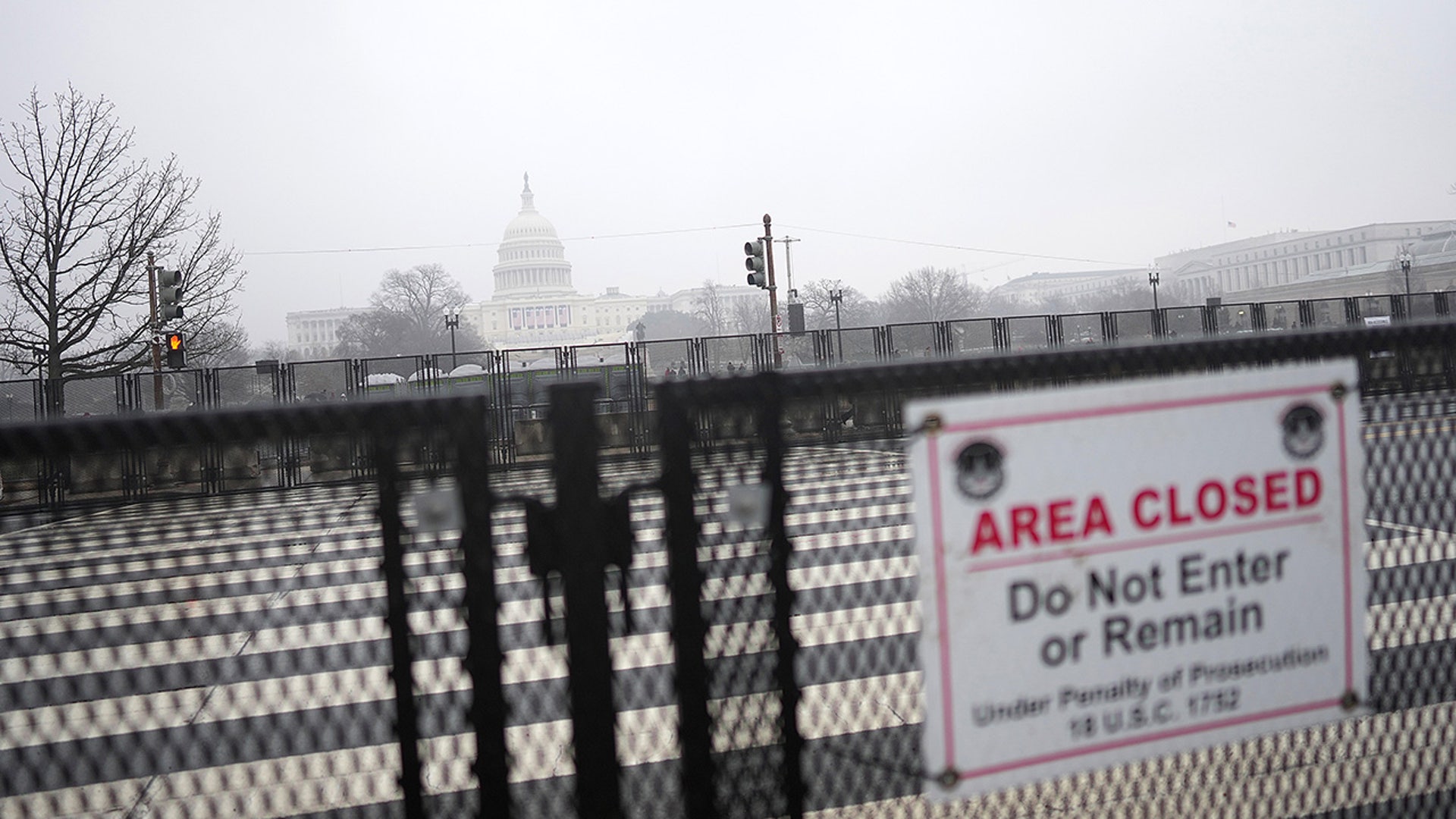 Fencing stands in front of the U.S. Capitol on January 19, 2025 in Washington, DC