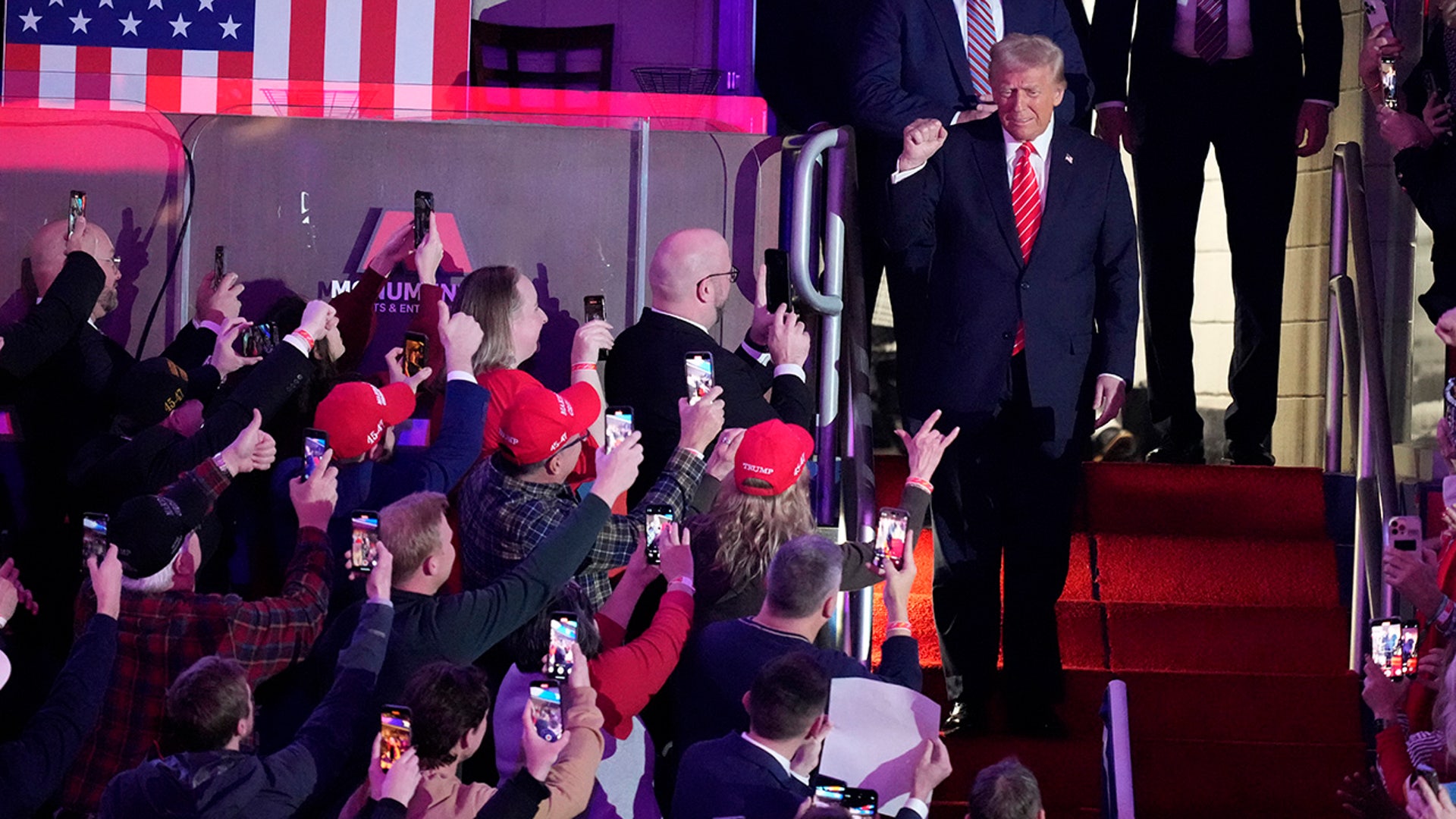 President-elect Donald Trump arrives at a rally ahead of the 60th Presidential Inauguration