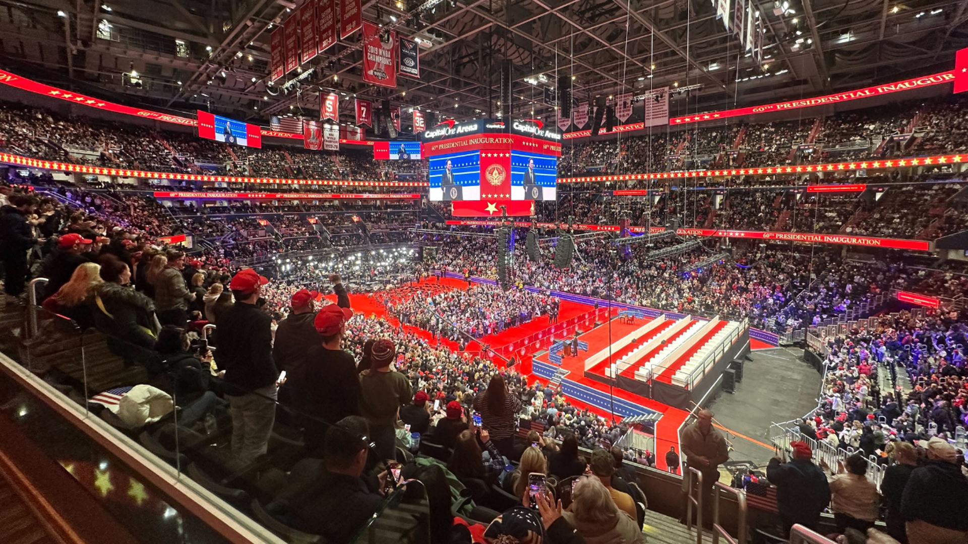 Capital One Arena is fills up for President Trump's event after the inauguration ceremonies on January 20th, 2025