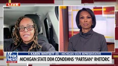 Harris, Emhoff appear to ignore Trump, Obama as outgoing veep grimaces at presidential banter