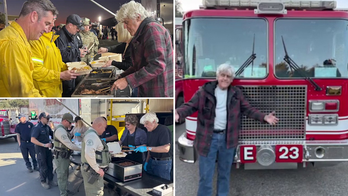 Jay Leno serves meals to Los Angeles first responders as deadly wildfires rage on