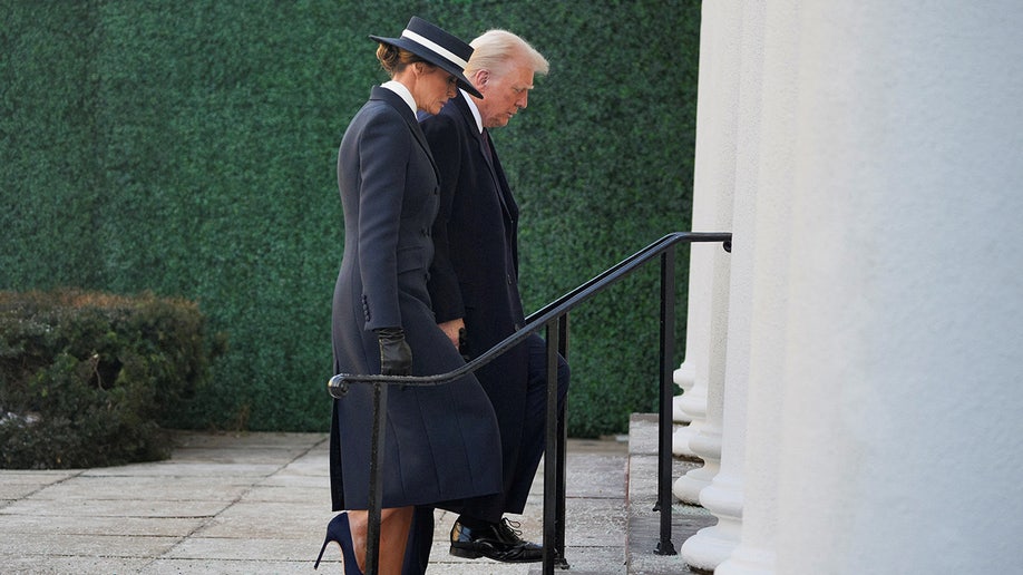 Melania Trump wears navy coat and hat for Inauguration Day church visit