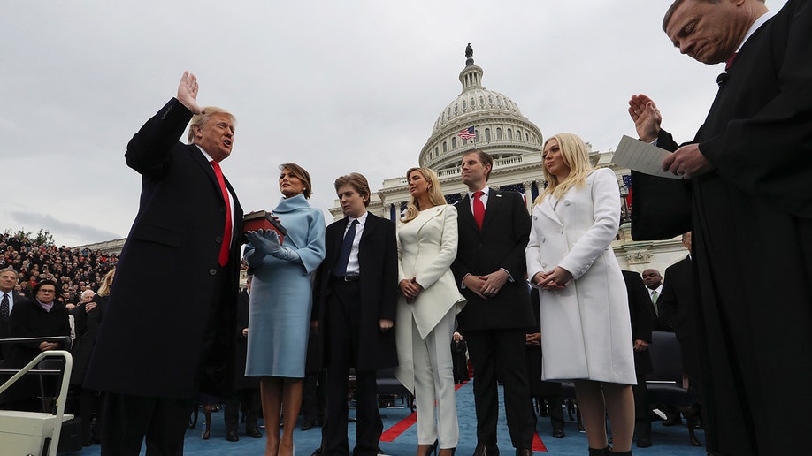 Trump first inauguration bible with family