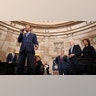 Lee Greenwood performs in the Rotunda in front of Senator Mitch McConnell and his wife