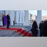 Trump climbs stairs to White House