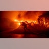 Firefighter battles a fire