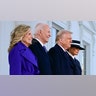 Donald Trump and Melania Trump and Joe Biden and Jill Biden at the Inauguration