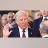 President Donald Trump takes the oath of office during his inauguration