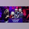 Eric Trump, his wife Lara Trump?, son Luke and daughter Carolina, attend a rally for U.S. President-elect Donald Trump