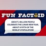 About 2 billion people celebrate the Lunar New Year, about a fifth of the world’s population!