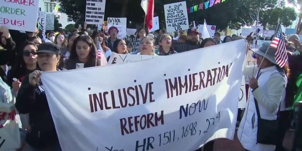 Protesters Rally Against Trump's Immigration Policies in Los Angeles