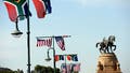 his picture taken on June 27, 2013 shows the US and South African flags fluttering at Union Buildings in Pretoria. - Fox News
