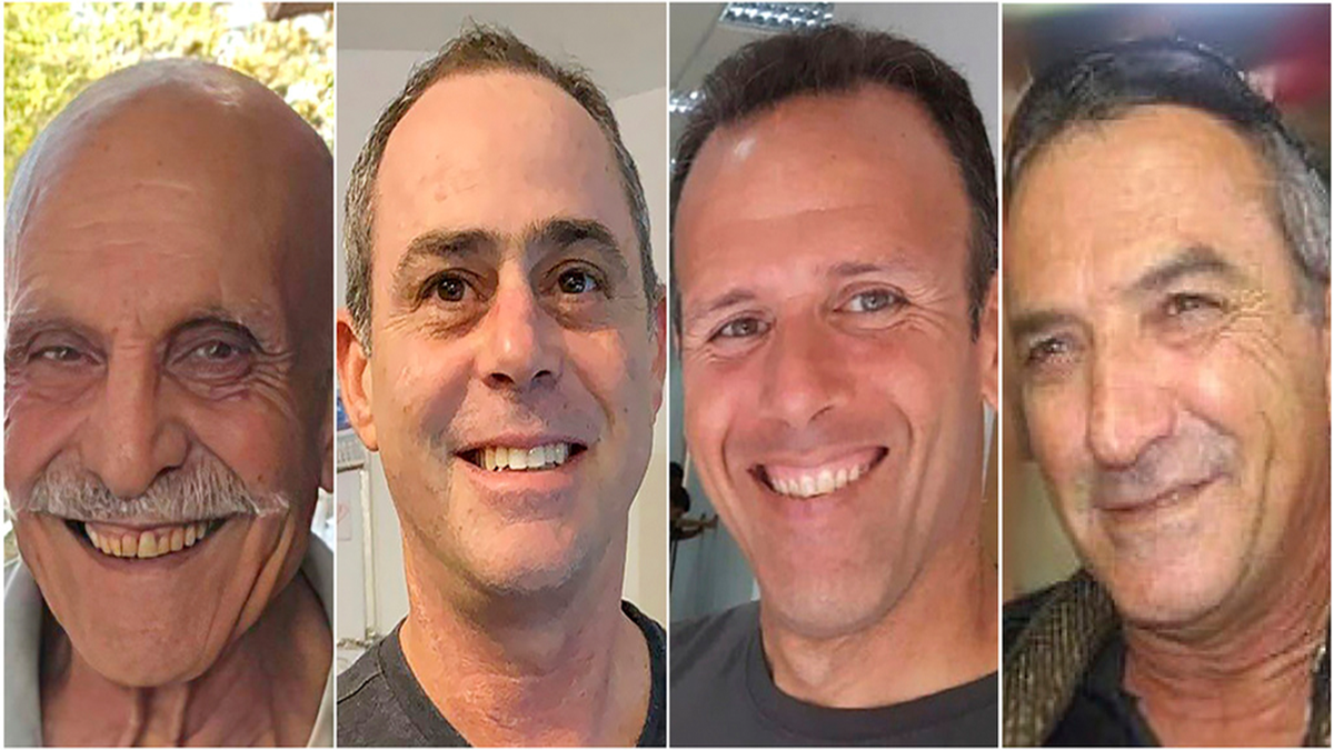 Israeli hostages Shlomo Mantzur, Tsachi Idan, Ohad Yahalomi and Itzik Elgarat
