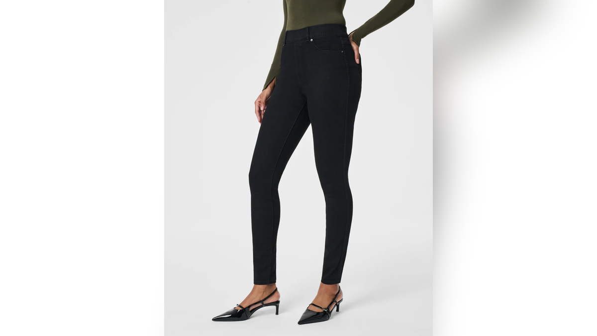 High-waisted skinny jeans like these SPANXshape are perfect for elongating your legs and accentuating your curves.