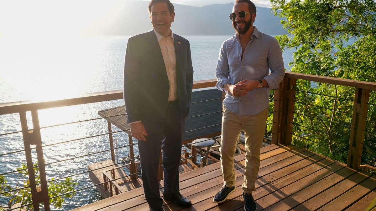 U.S. Secretary of State Marco Rubio meets with El Salvador's President Nayib Bukele at his residence at Lake Coatepeque, El Salvador, Monday, Feb. 3, 2025