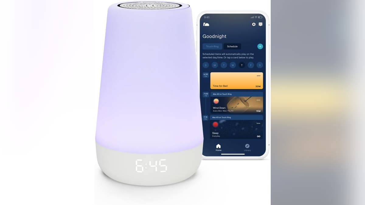 Ease your baby to sleep each night with this sound machine and night light. 