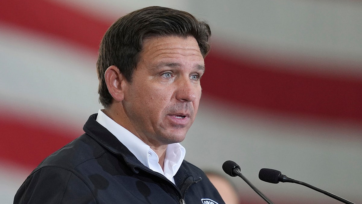 Ron desantis on a base of the Air Force