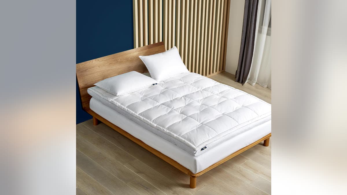 This feathered mattress ball from Serta offers a luxurious and soft surface surface.