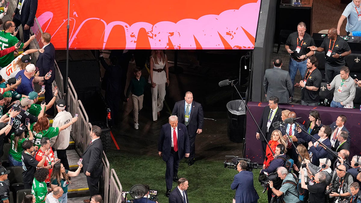 Viewers watched Donald Trump and walk over the field