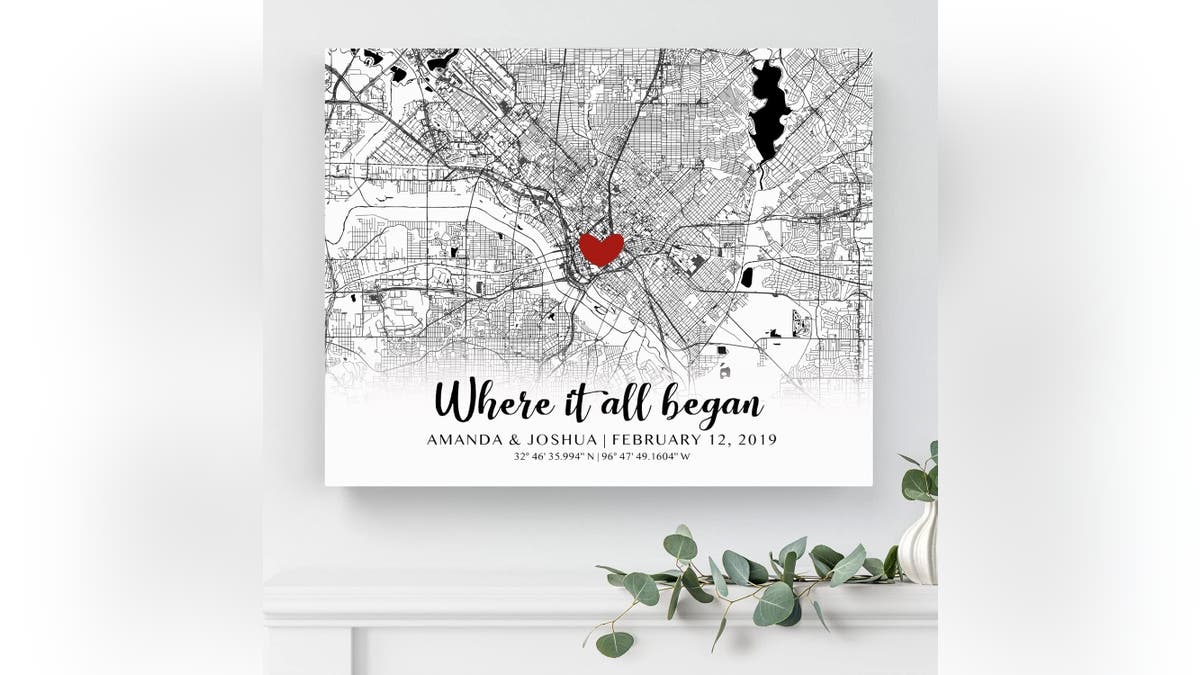 Customized wall art offers a meaningful way to showcase your love story.