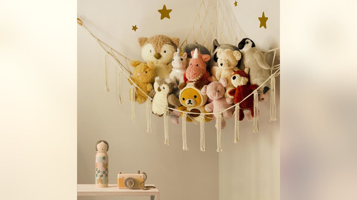 A great storage space for all your baby's stuffed animals. 