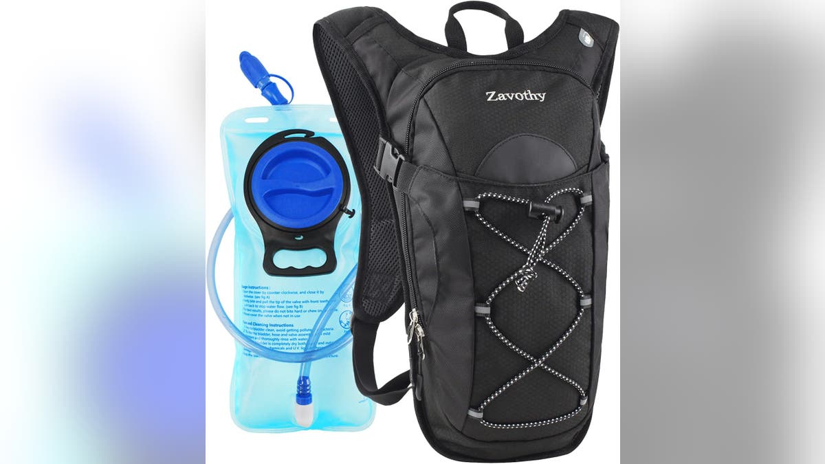 Stay hydrated with a hydration pack with extra storage. 