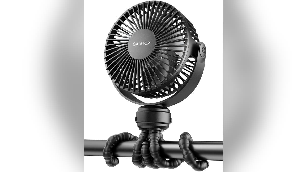 Stay cool with a portable stroller fan. 